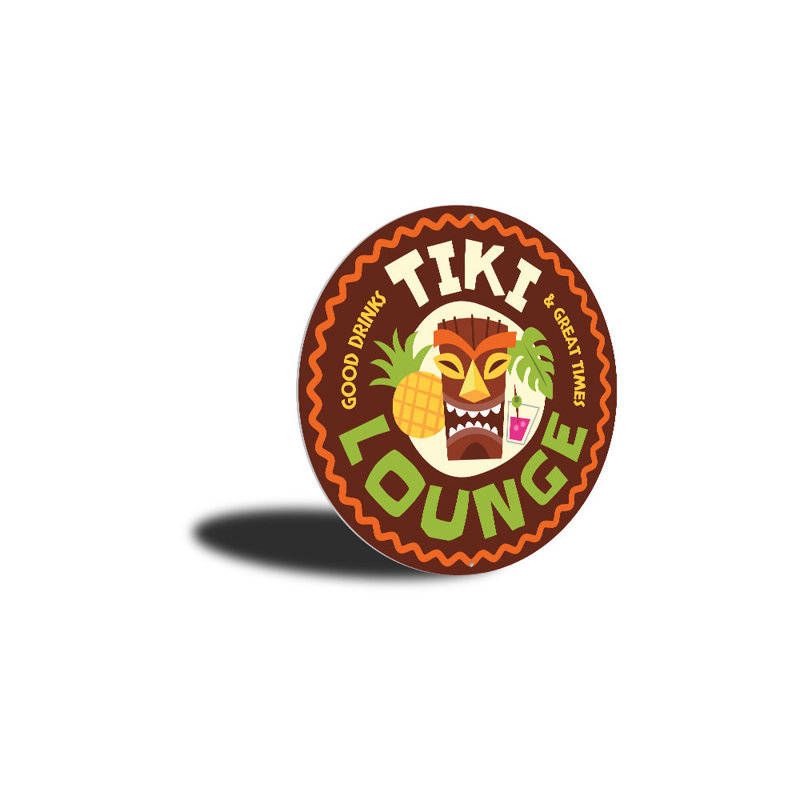 Plaque Tiki, H 18 po x l 18 po x P 0,06 po