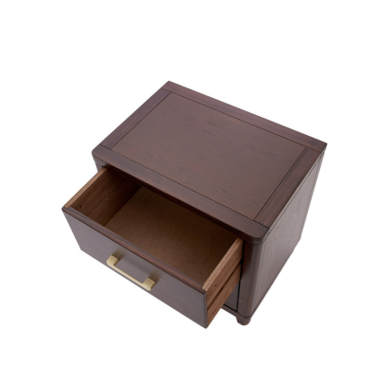 Nater 50cm W Solid + Manufactured Wood Bedside Table, Brown