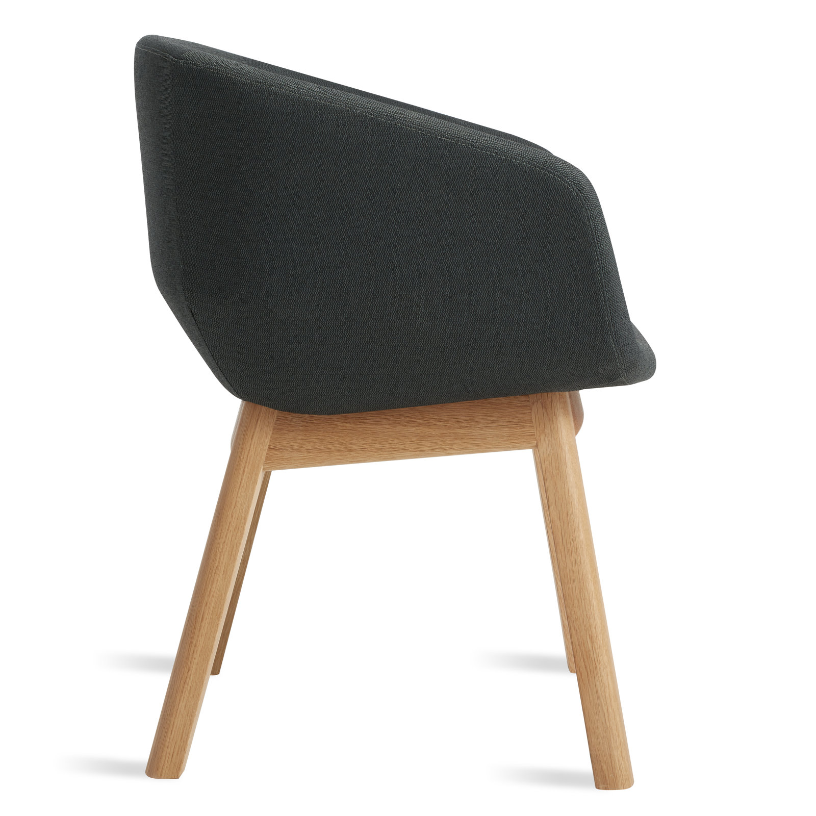 Host Velvet Oak Dining Armchair, White Oak, Maharam Messenger in Everglade