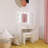 Bedroom Makeup Vanity With Adjustable Lights And Square Mirror - White Modern Desk 2 Drawers Storage Rotating Mirror, Ample Space, Intensity Settings