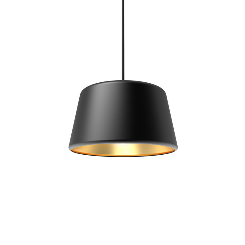 Pillbox 10" Pendant - E26 Socket, Black, Black/Gold, No