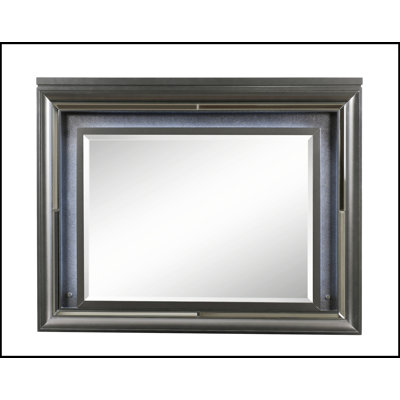Miroir à finition grise avec DEL