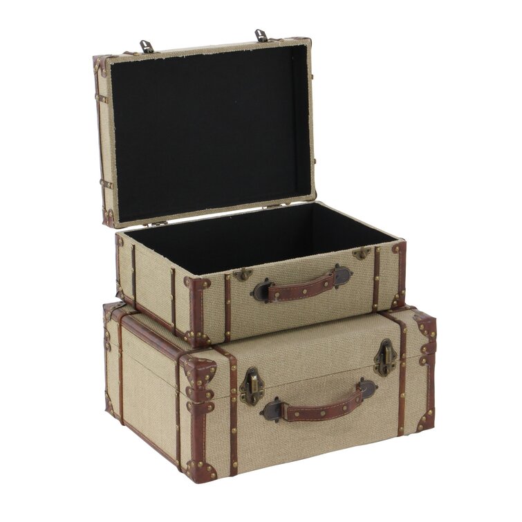 World Menagerie Prem 2 Piece Leather Vintage Trunk & Reviews