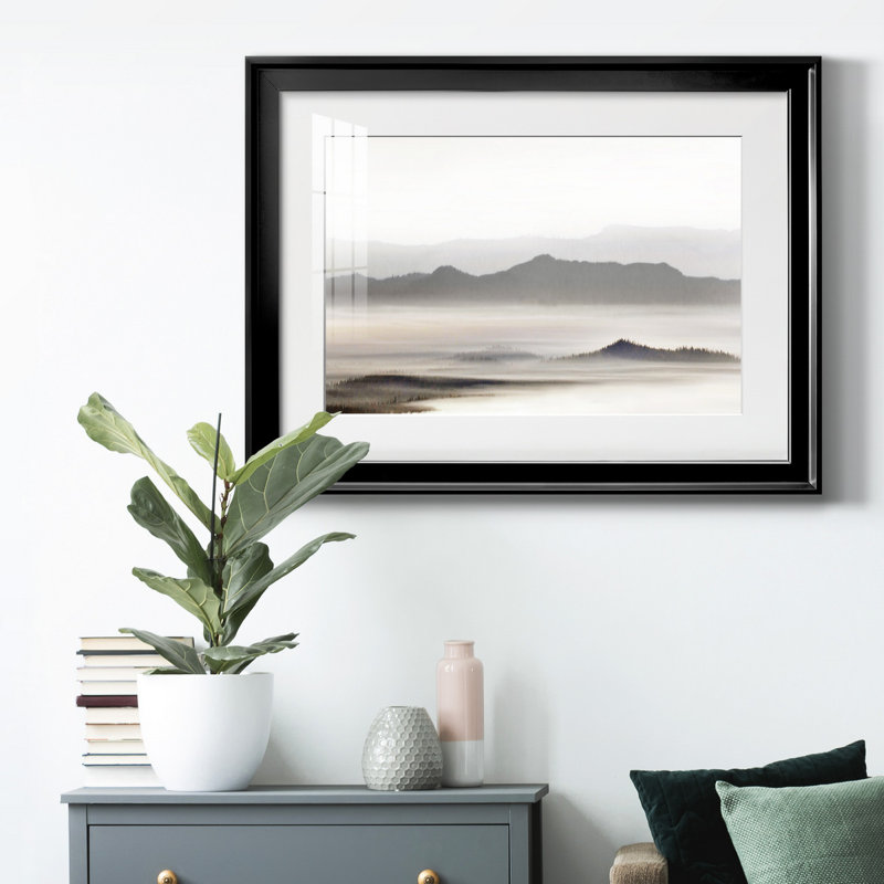 West Fjord - peinture encadrée, Noir, H 22,5 po x l 30,5 po x P 1 po, Blanc