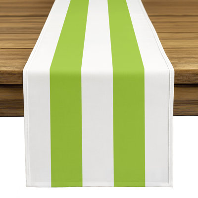 Lime Striped Table Runner 108" x 14"