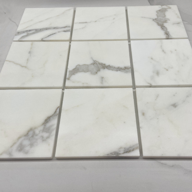 Calacatta 6" x 6" Marble Mosaic Tile, LIght Gray