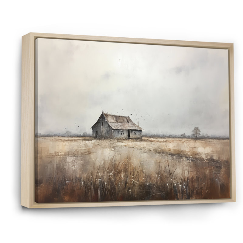 «Barn Minimalisme Charm I», reproduction d'art sur toile, H 16 po x l 32 po x P 1 po, Cadre naturel flottant