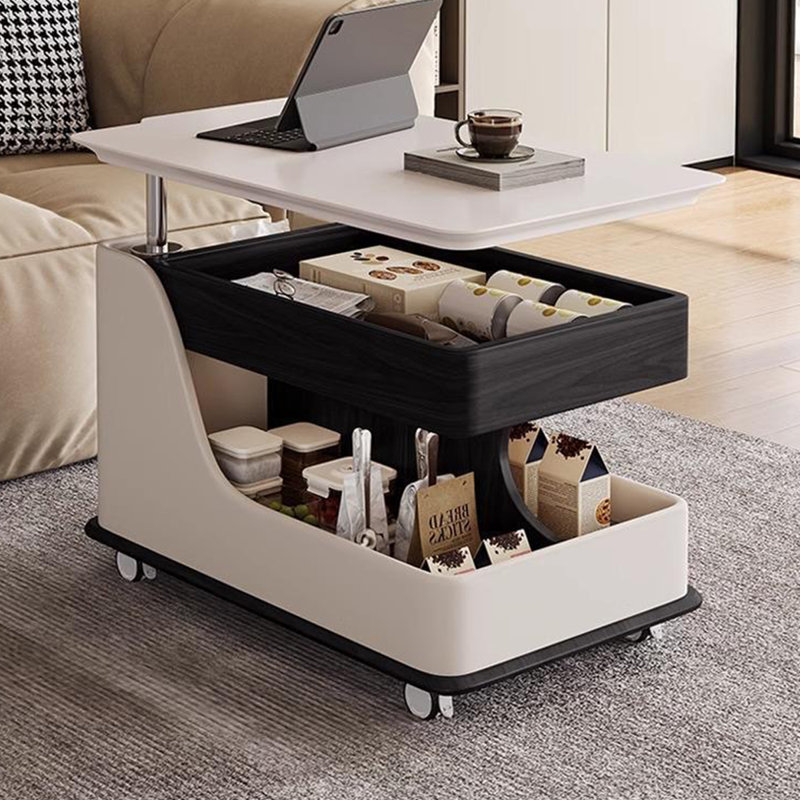 Table de bout Modern Stone, Blanc ; noir