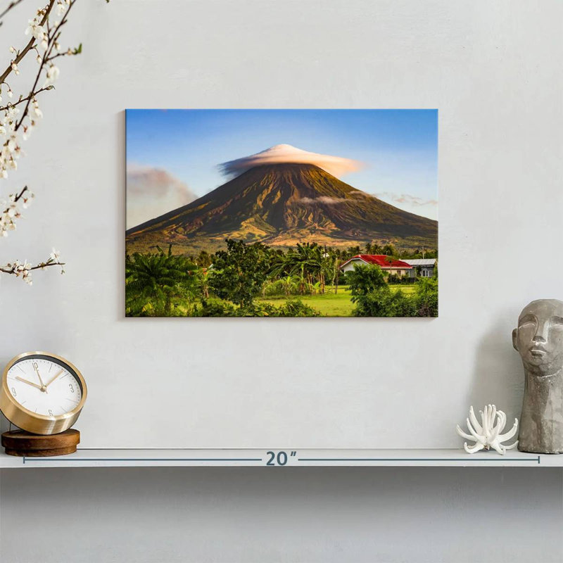 Alvord célèbre volcan Mayon, H 8 po x l 12 po