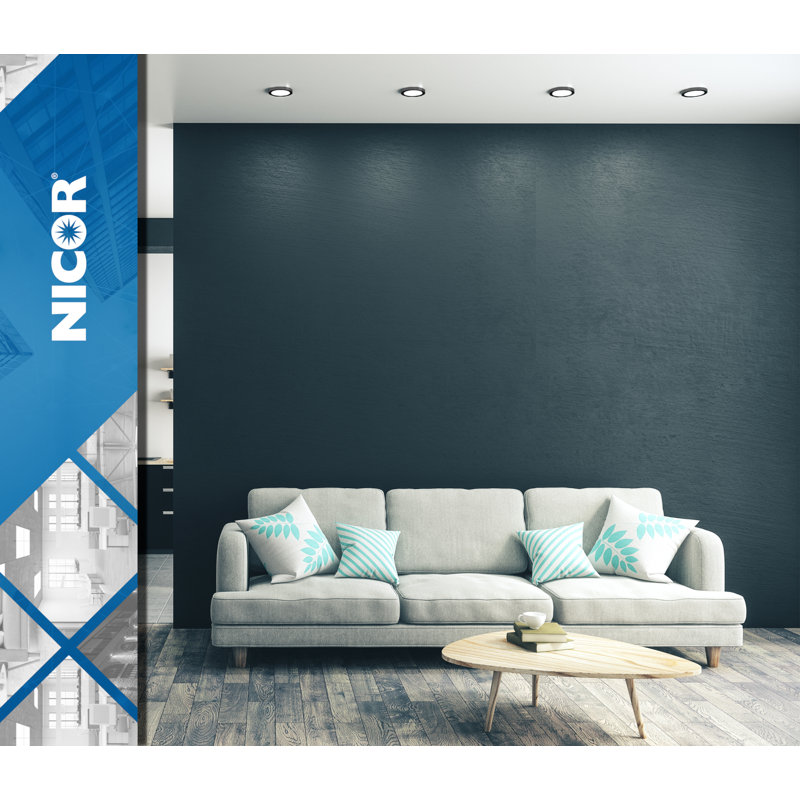 Plafonnier encastré à DEL Kocher, Noir, H 0,68 po x l 4,36 po x P 4,36 po