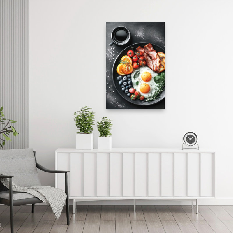 Art mural gourmet contemporain cerise, H 36 po x l 24 po