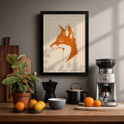 Fox Profile Graphic Art - Framed Print