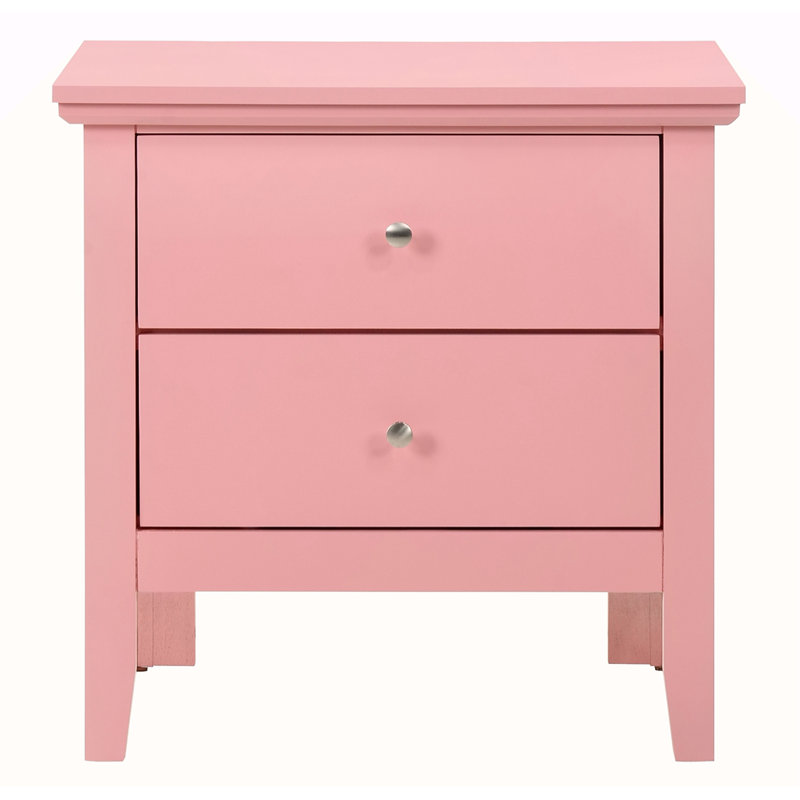 Table de chevet avec tiroirs Teal Elegance, Rose