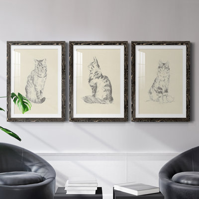 " House Cat I " 3 - Pieces Painting Print