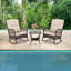 Ensemble de chaises berçantes d'extérieur en osier avec table basse double 3 pièces-1288433798