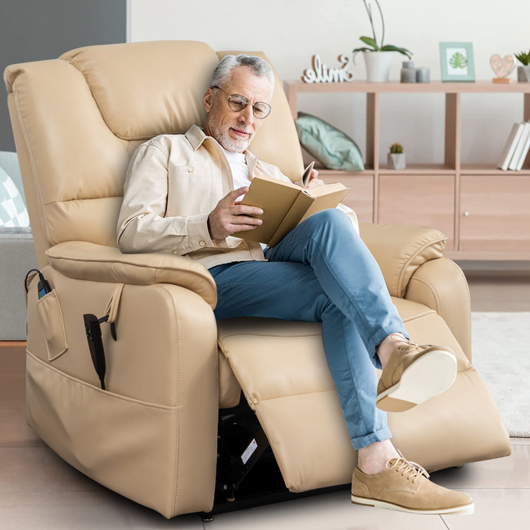 Lajuane Lay Flat Recliner in 74.8 Length, Dual Motor Power Lift Chair with Lumbar Pillow, Wireless Phone Charger & Cup Holder Hokku Designs