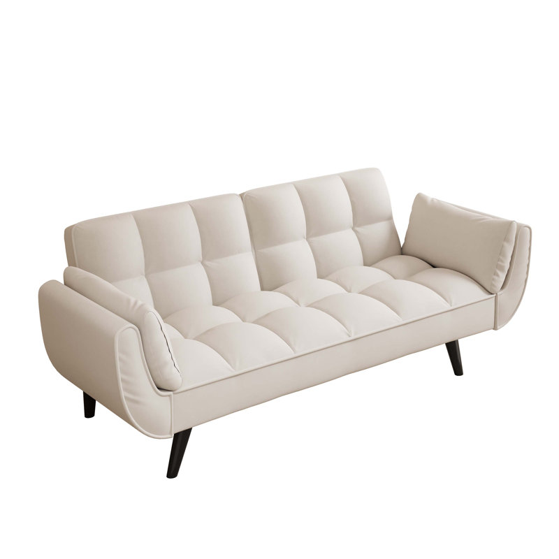 57 pouces canapé beige doux deux accoudoirs coussin décoratif confortable