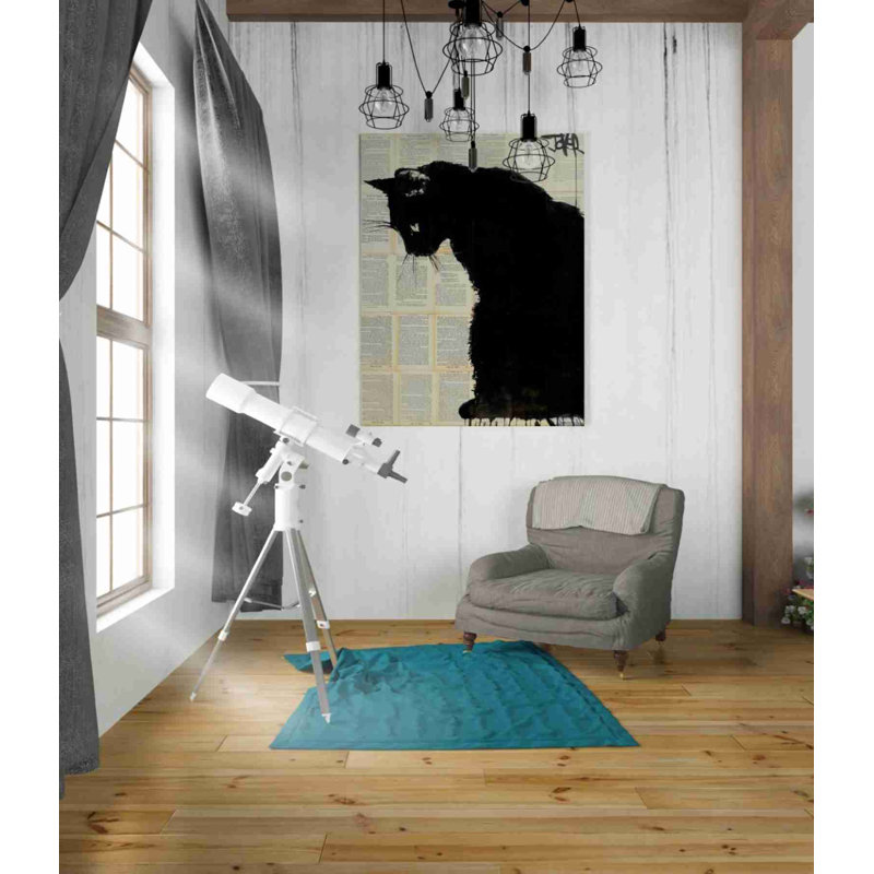 «Cat Black» par Loui Jover, art mural sur toile, H 34 po x l 26 po x P 1,25 po