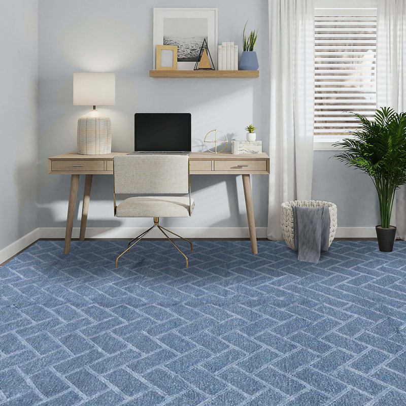 Cotton Area Rug in Blue