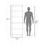 Bibliothèque en noyer teinté à 5 tablettes avec rangement ouvert et 4 niveaux pour ranger les articles essentiels dans l'espace de vie principal, structure en bois, tablettes fermées à l'arrière, grand dossier horizontal vertical, panneau de particules idéal