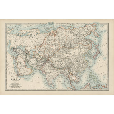 Johnston''s Map Of Asia by Johnston - Wrapped Canvas Painting