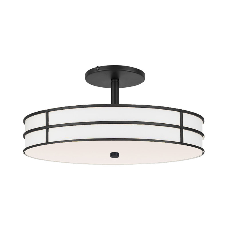 Kamer Semi Flush Mount - 16" Dia. - Matte Black Finish
