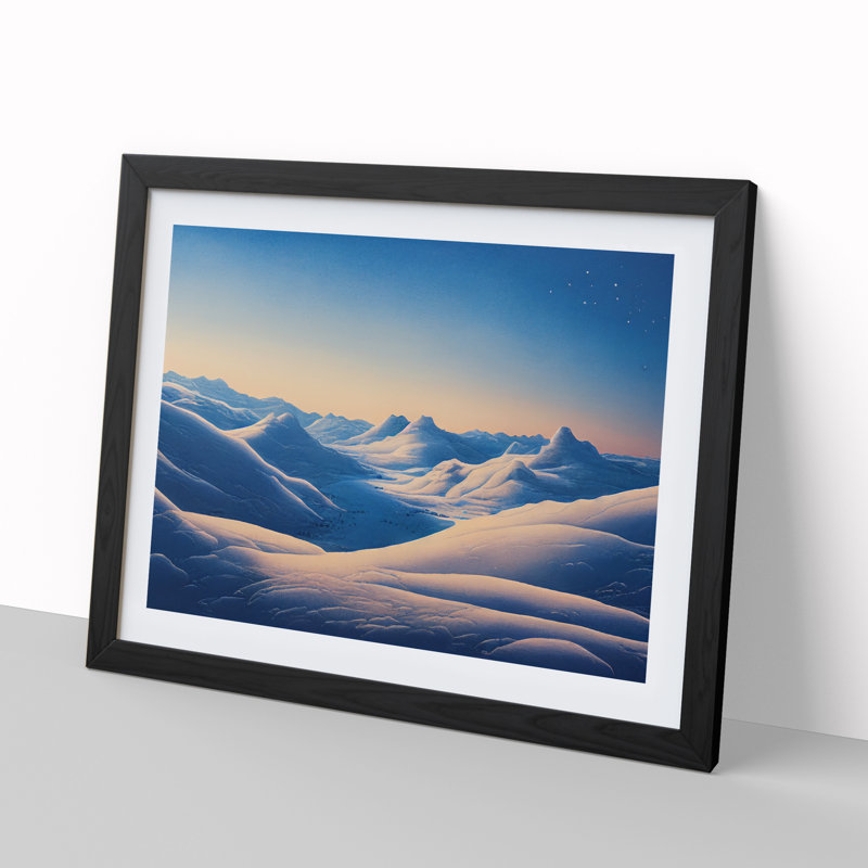 Winter Sunrise Mountains Vol.1 - Framed Print, Black Framed, 46cm H x 64cm W x 2cm D