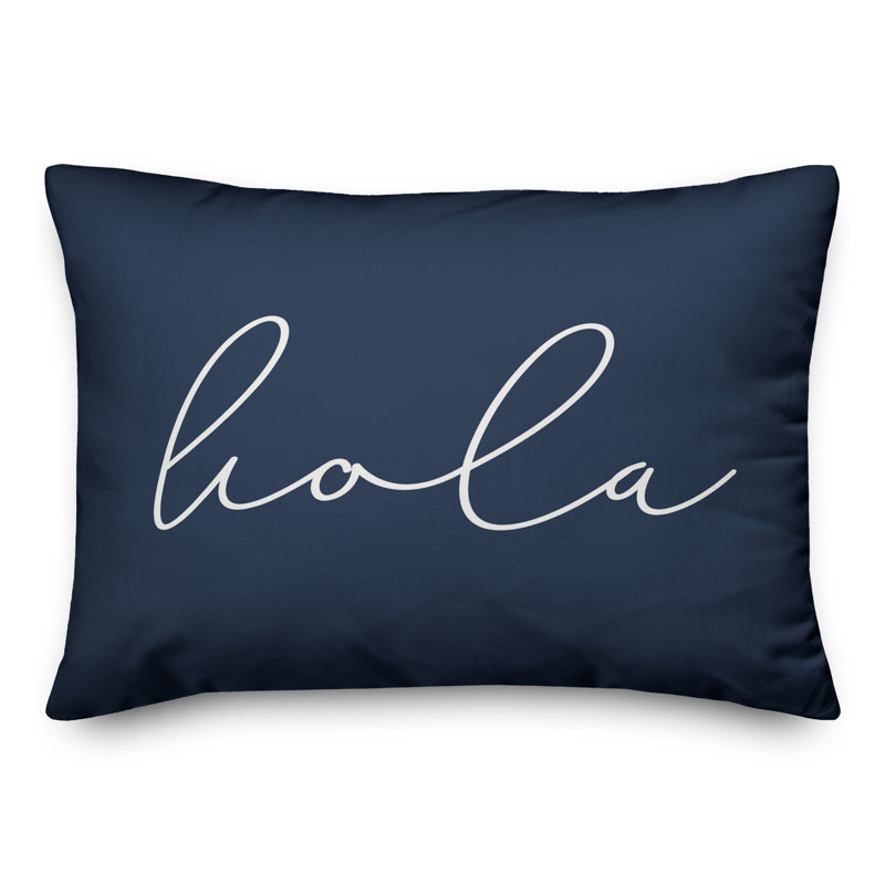  Hola Thin Indoor/Outdoor Pillow Cover & Insert, Navy