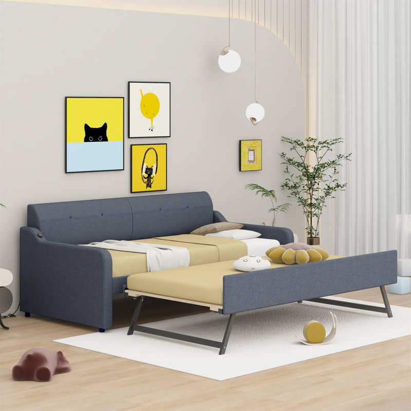 Munniks Upholstered Daybed, Gray
