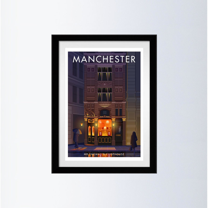 Manchester 10 by Stephen Millership - Print, Black, 54cm H x 44cm W x 2.2cm D