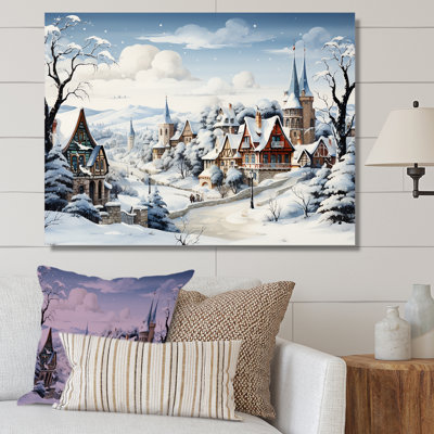 «Frost Holiday Christmas Village II - Winter Landscape», art mural