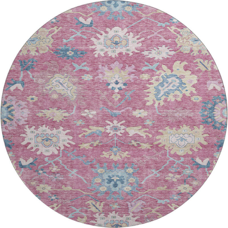 Premium Machine Washable Gurubaksh AMF1154 Global Rug, Round 8'