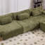 Canapé modulaire vert spacieux, chenille à noyau en mousse, salon moderne