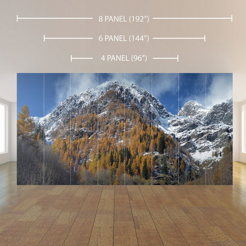 Panneau de papier peint paysage de montagne Begaye, L 100,08 po x l 96 po