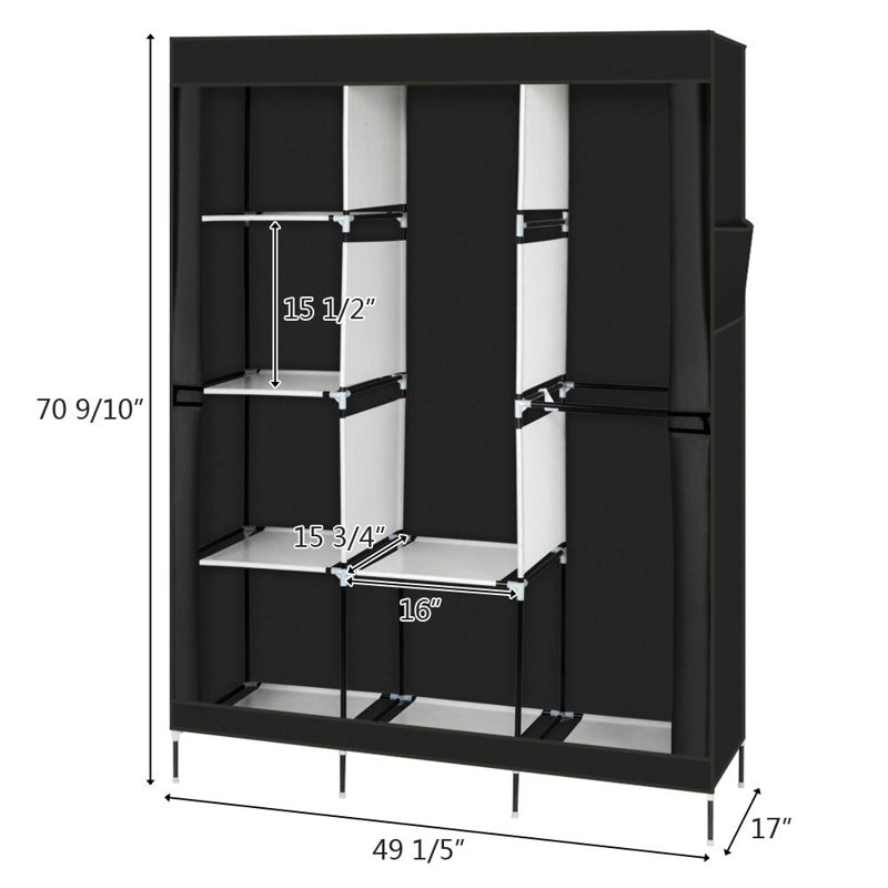 Armoire portative l 49,21 po Apollonios, Noir