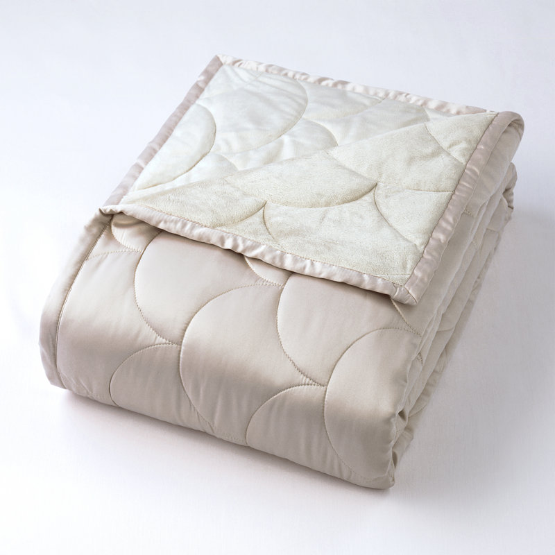 Nikki Chu Reversible Quilted Blanket, Twin, Silver Cloud