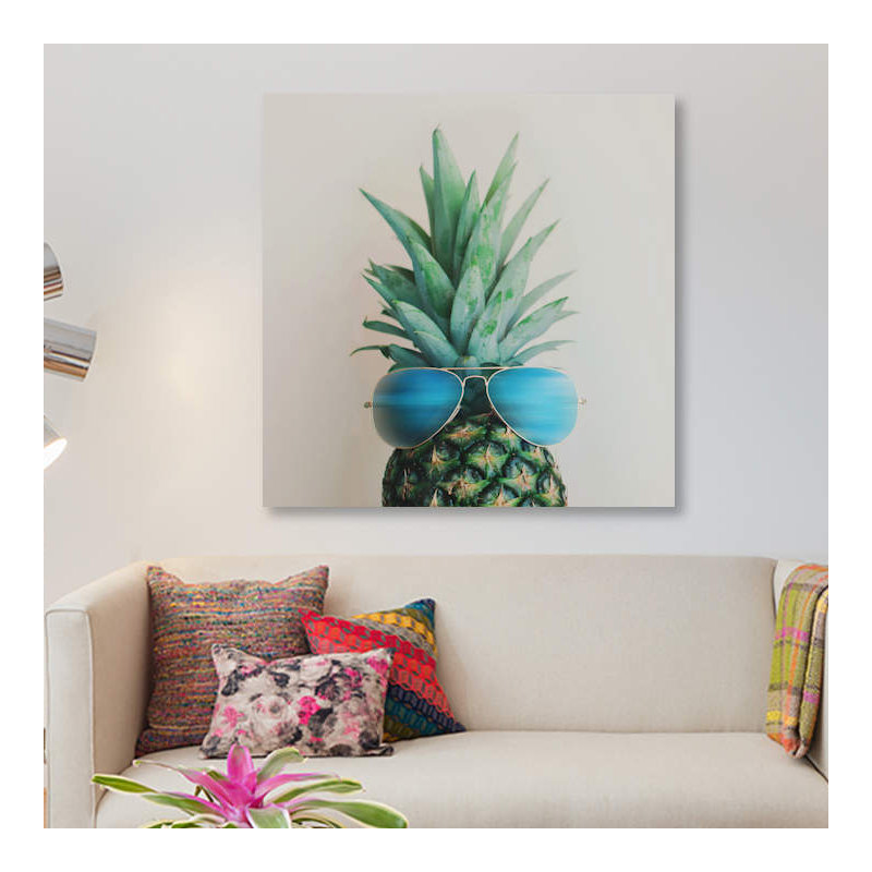 Pineapple In Paradise by Chelsea Victoria - Print on Canvas, No Frame, 45.72 cm H x 45.72 cm W x 1.91 cm D