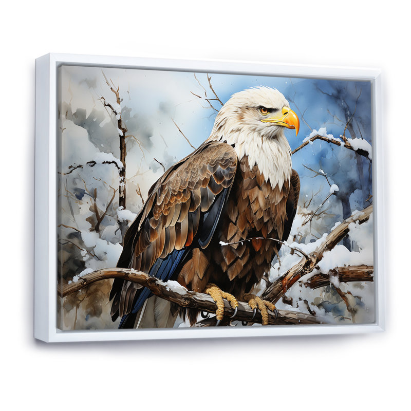 Prismatic Majestic Bold Eagle IV sur toile, H 16 po x l 32 po x P 1 po, Cadre flottant blanc