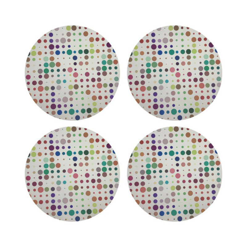 Mod Confetti Sophisticate Vegan Leather Round Coasters, Andre