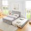 Lit double tapissier pleine grandeur avec dossier haut rembourré, lit gigogne caché simple ou double pour chambre à coucher et chambre d'amis-2113845172-2113845178