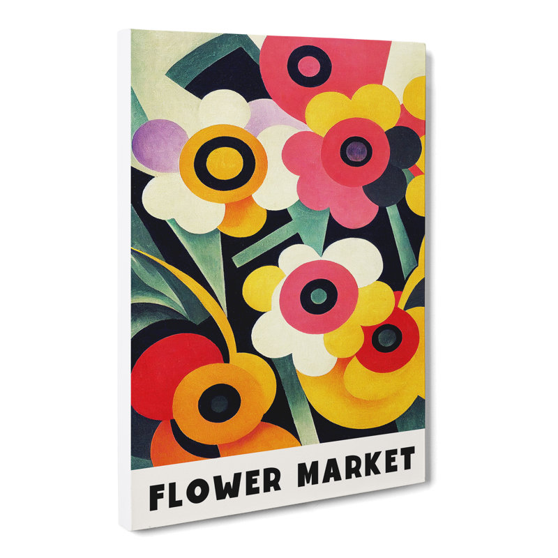 Retro Flower Market Exhibition No.12 - Wrapped Canvas Print, 50cm H x 35cm W x 3cm D