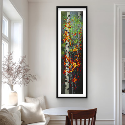 Colorful Dotted Leaves Birches - Contemporary Bedroom Print
