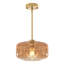 Luminaire suspendu simple à intensité variable 1 lumière avec abat-jour en verre ambré pour îlot de cuisine, salle à manger, chambre à coucher, couloir-1958730162-1958730161