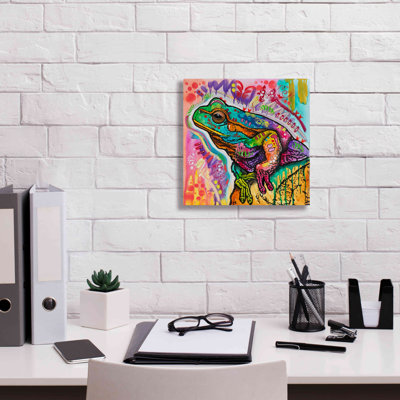 «Grenouille psychédélique» par Dean Russo - peinture sur toile tendue