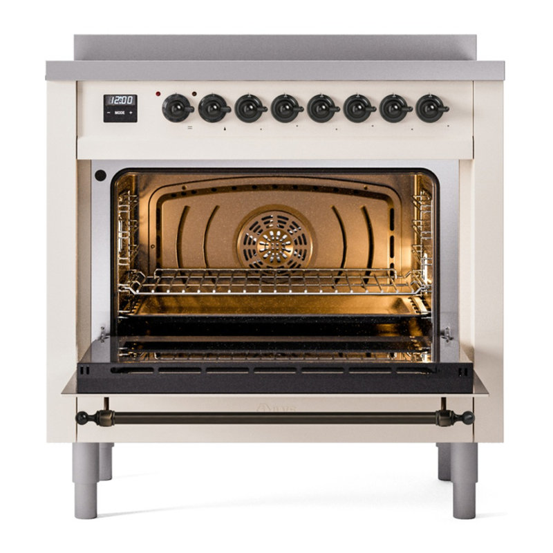 ILVE Nostalgie II 36 in Induction Range, Antique White/Bronze