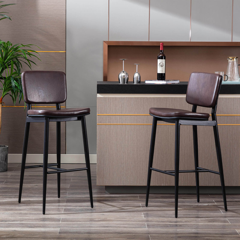 Tabourets de bar Mori, Brun foncé