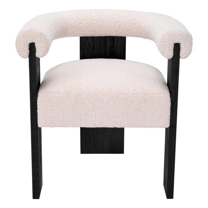 Percy 20.08'' H Upholstered Ash Arm Chair, Bouclé Cream