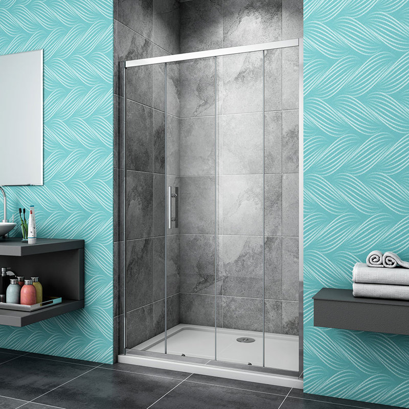 Hanriette Sliding Glass Rectangular Shower Enclosure with Tray - 1900 x 1600 mm