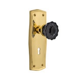Prairie Plate with Decorative Keyhole and Crystal Black Door Knob