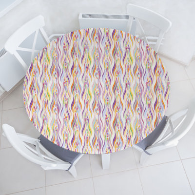 East Urban Home Abstract Fitted Round TableclMulticolor 78881
